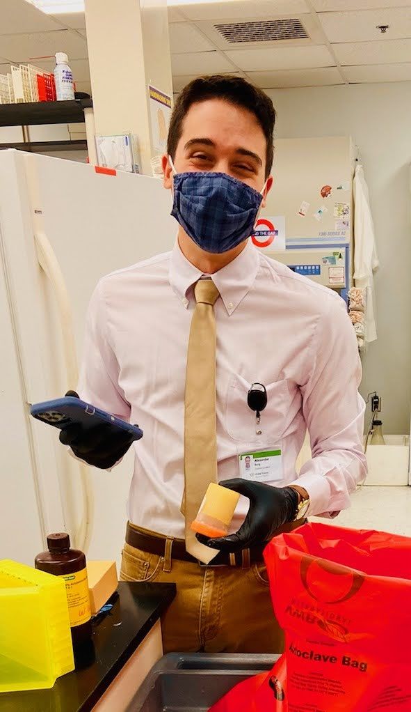 Alex Borg in the lab