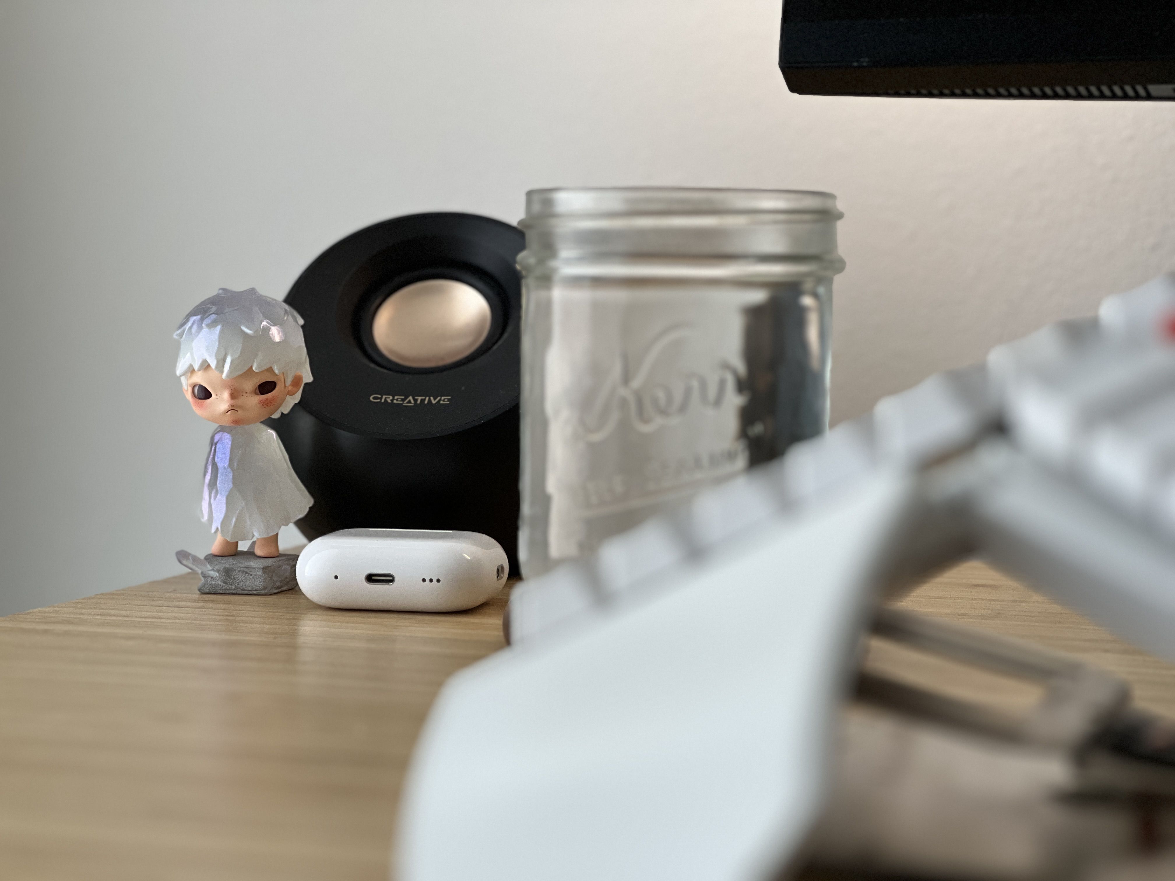 Ben's AirPods and Pebble speakers
