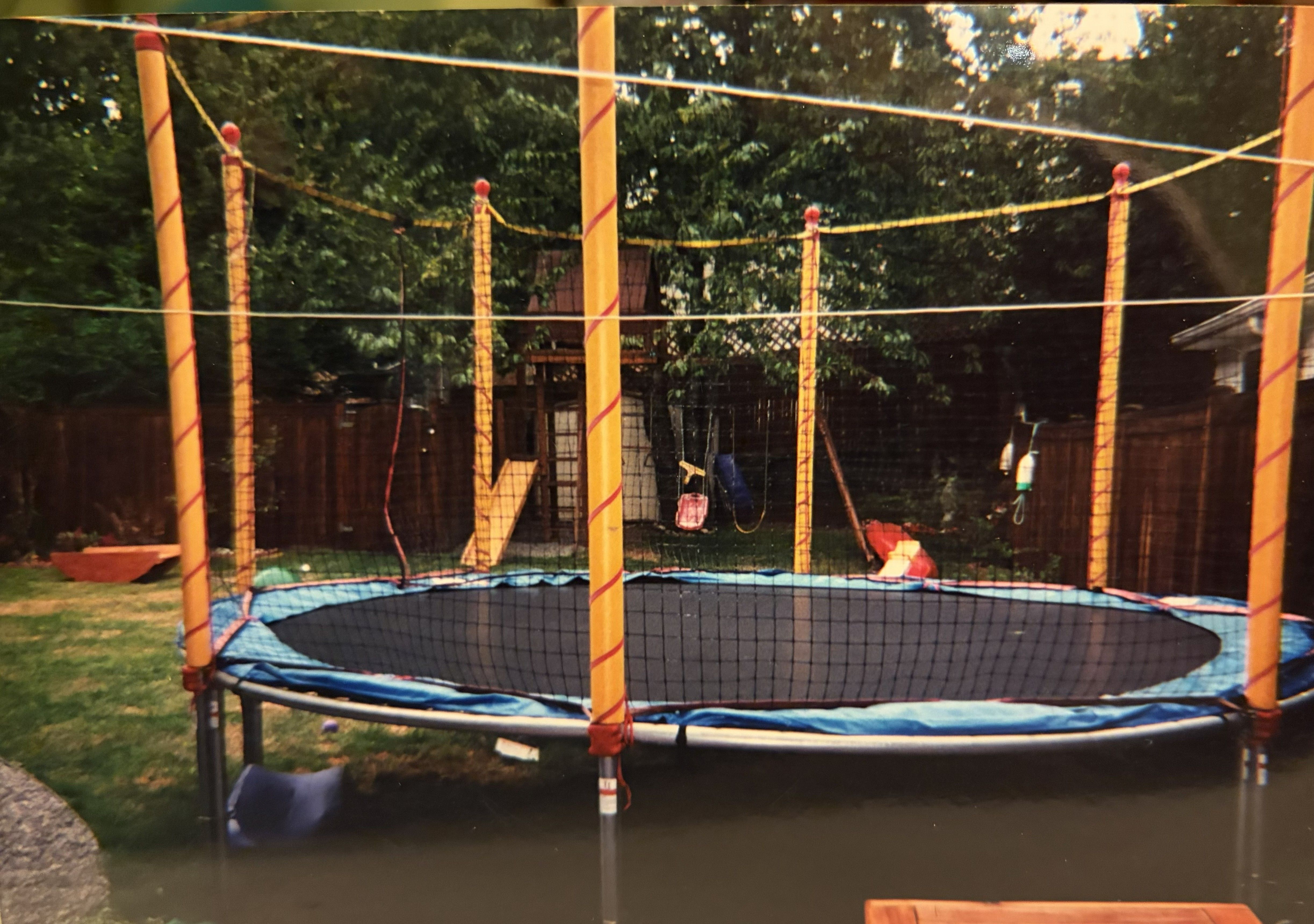 Benjamin Woletz’s childhood backyard trampoline