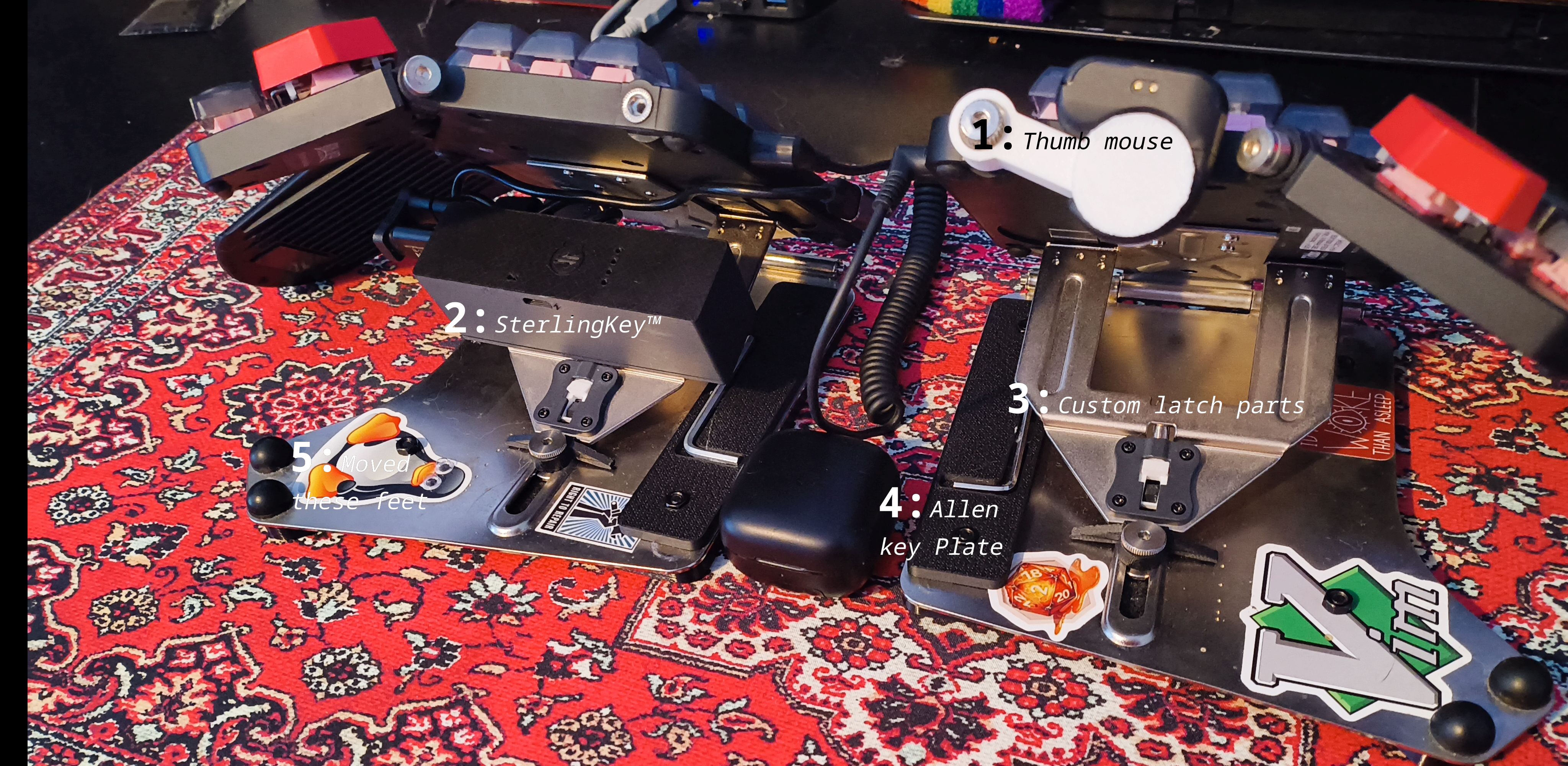 Castor Stephens's keyboard mods, as seen from the side