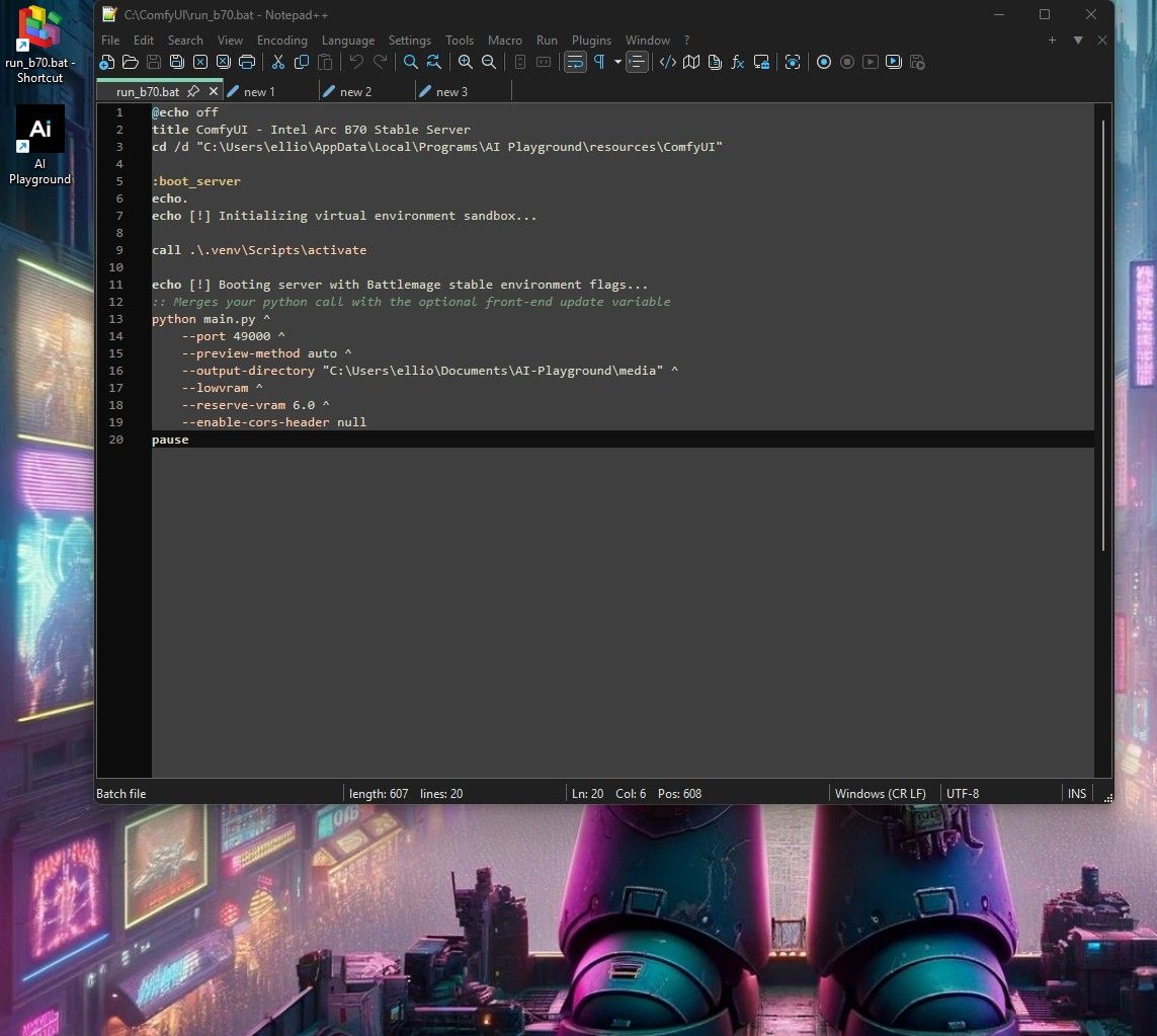 screenshot of Elliott Harrison’s computer with code showing in Notepad