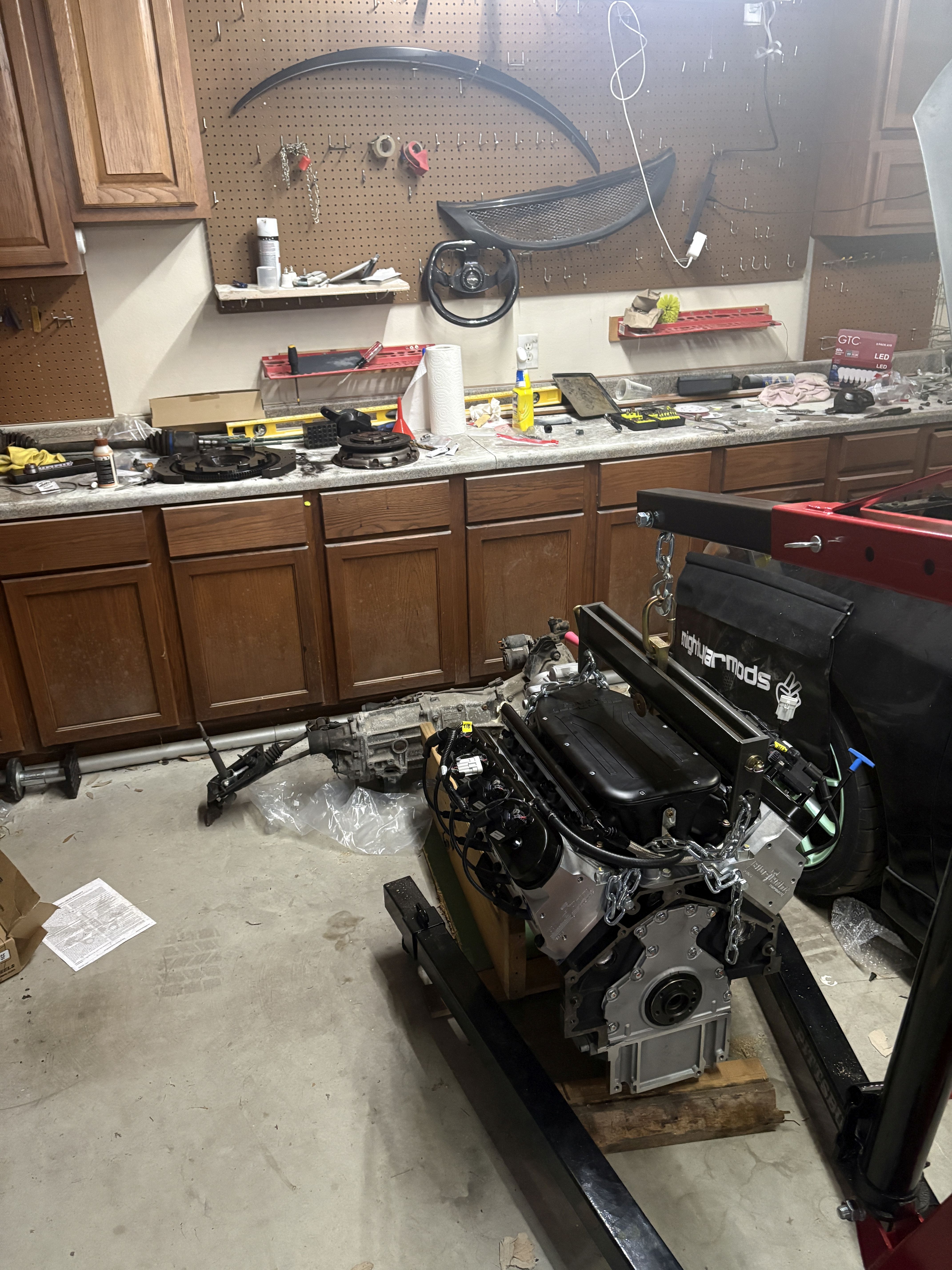 Elliott Harrison’s garage workshop