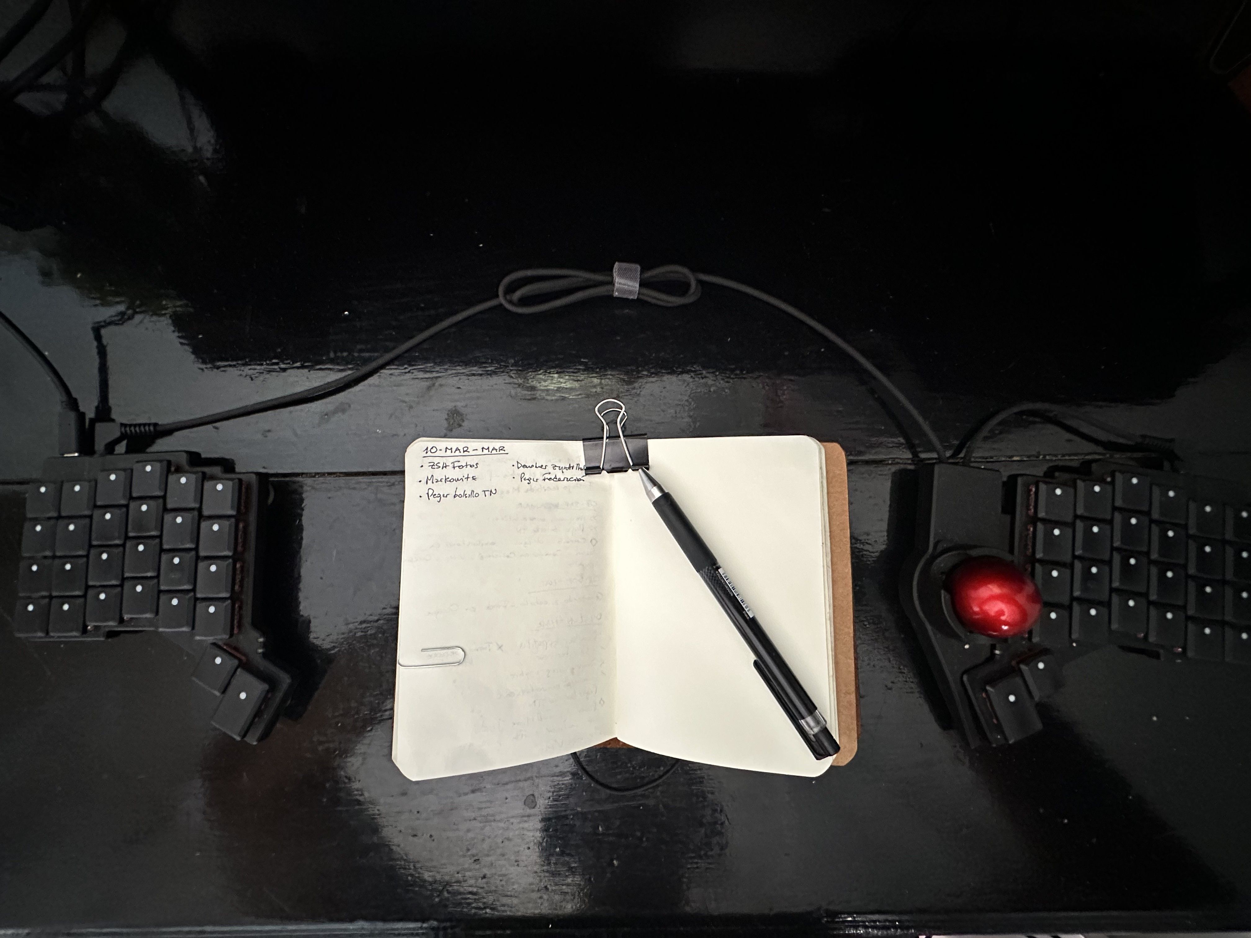 Eric Luna's notebook and keyboard