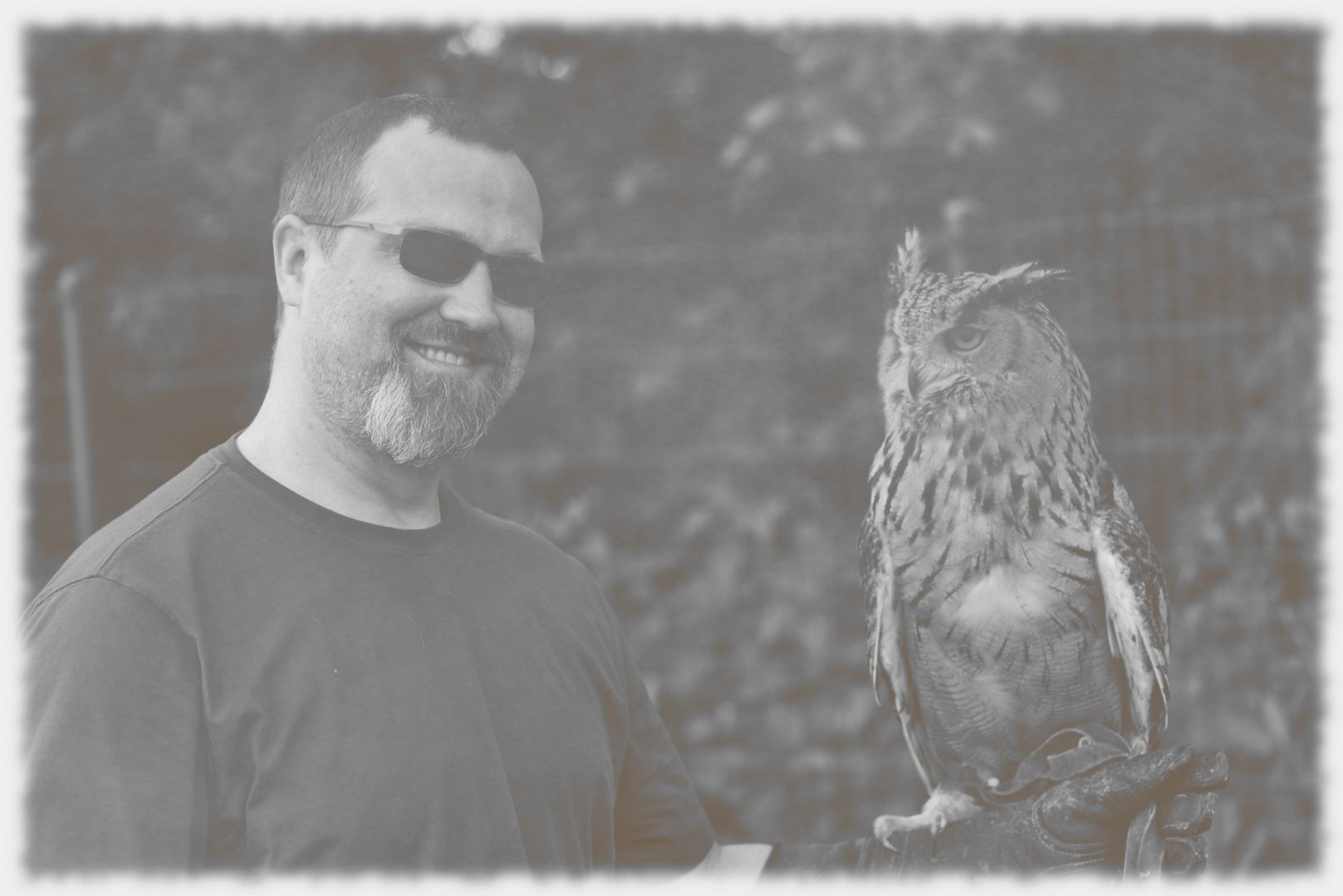 Henning Malzahn with an owl