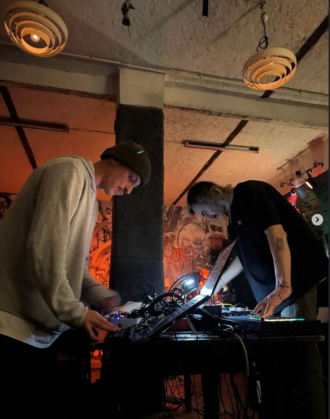 Jakub Pieszczek on the left, with another musician