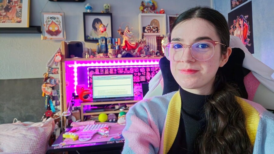 Julie Laurent at her desk