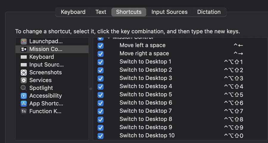 Stephen Perera's screenshot of his shortcuts