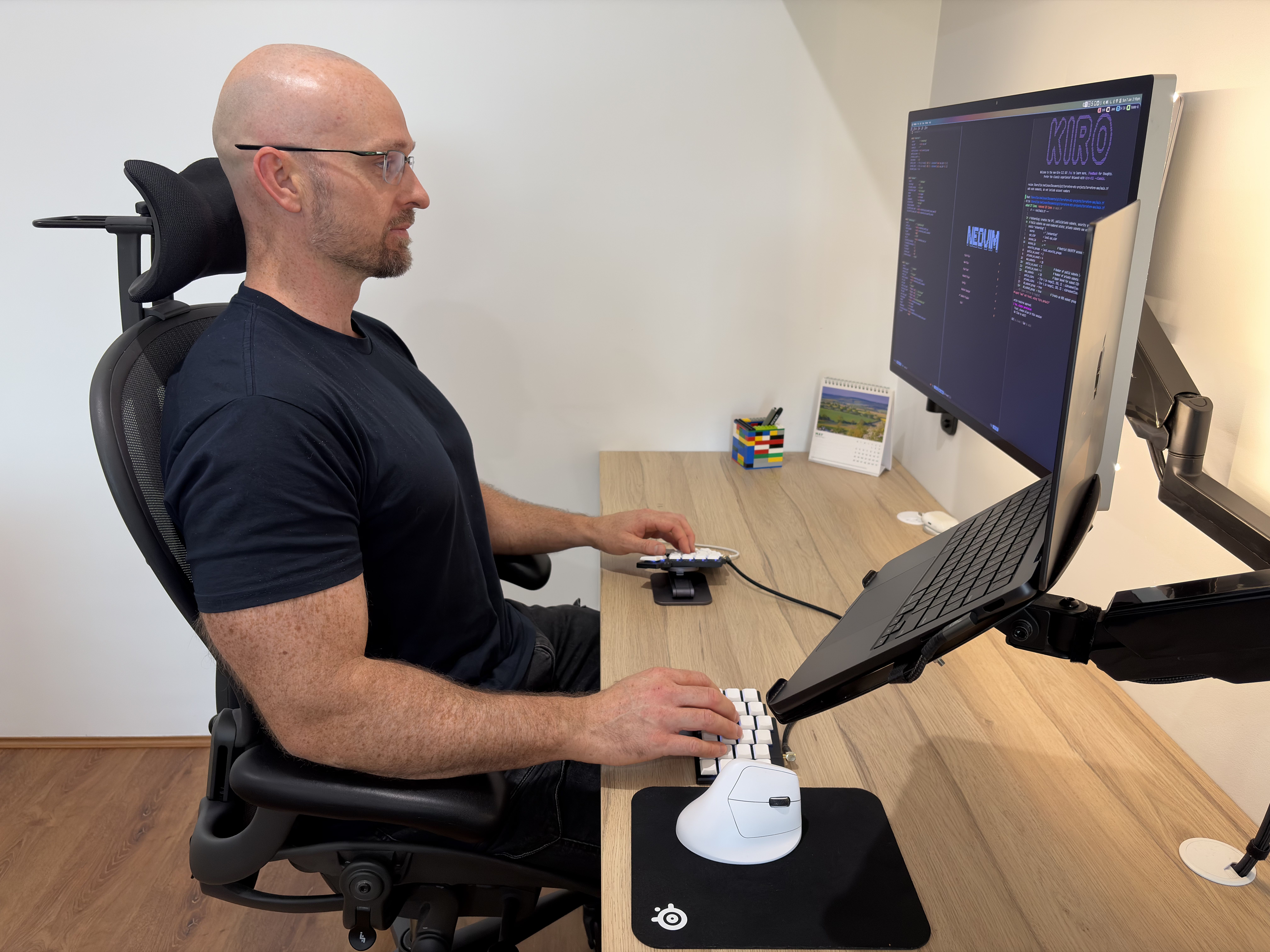 Tim Howlinson’s setup from the side, in use