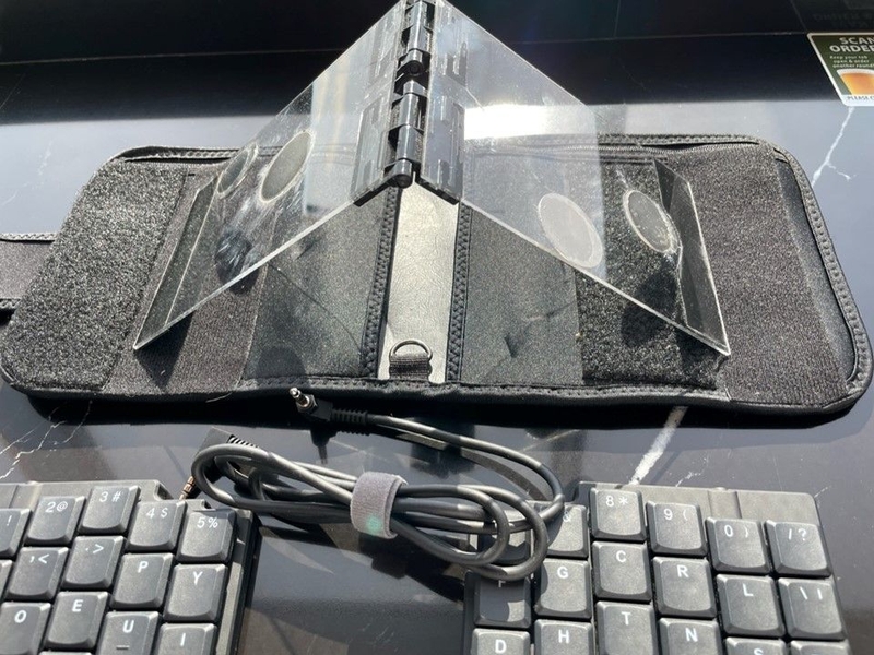 Eben Haber's homemade tent for a split keyboard