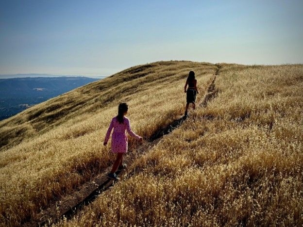 Brad Gessler's kids running up a hill