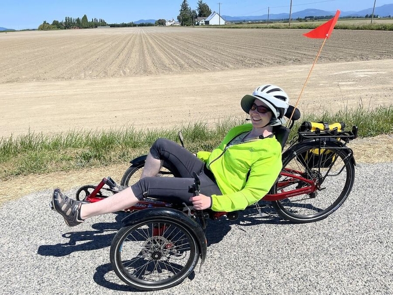 Chelsea Walker's recumbent tricycle