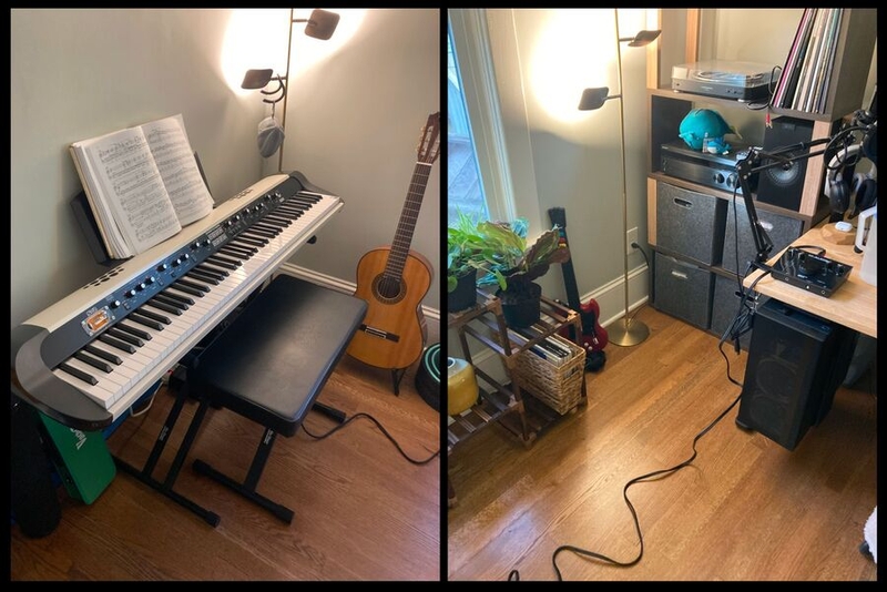 Vicky Enalen's music keyboard and its cable