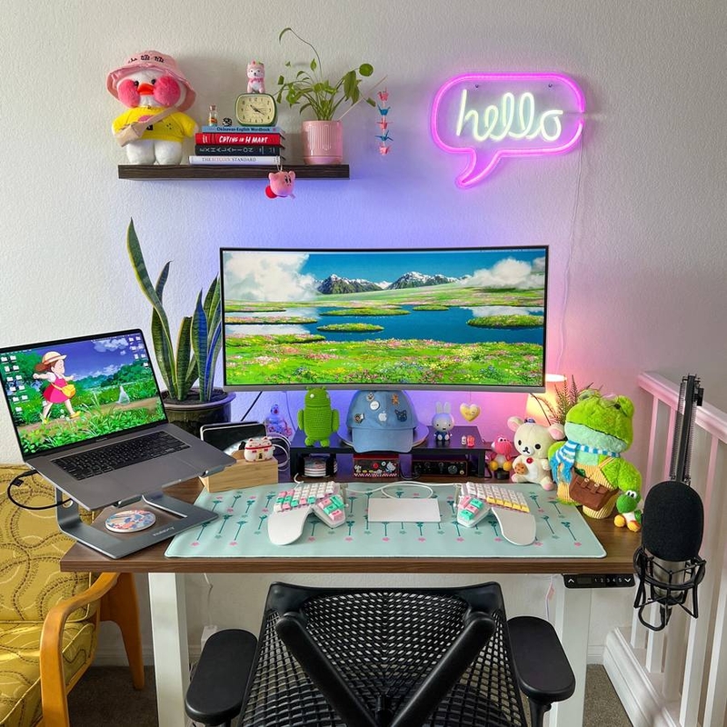 Emma Anderson's setup with laptop