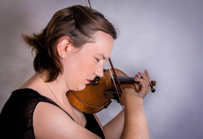 Paula Muldoon and her violin, photographed by Jemima Wilcox
