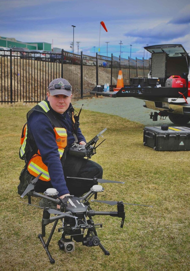 David Burke with a drone
