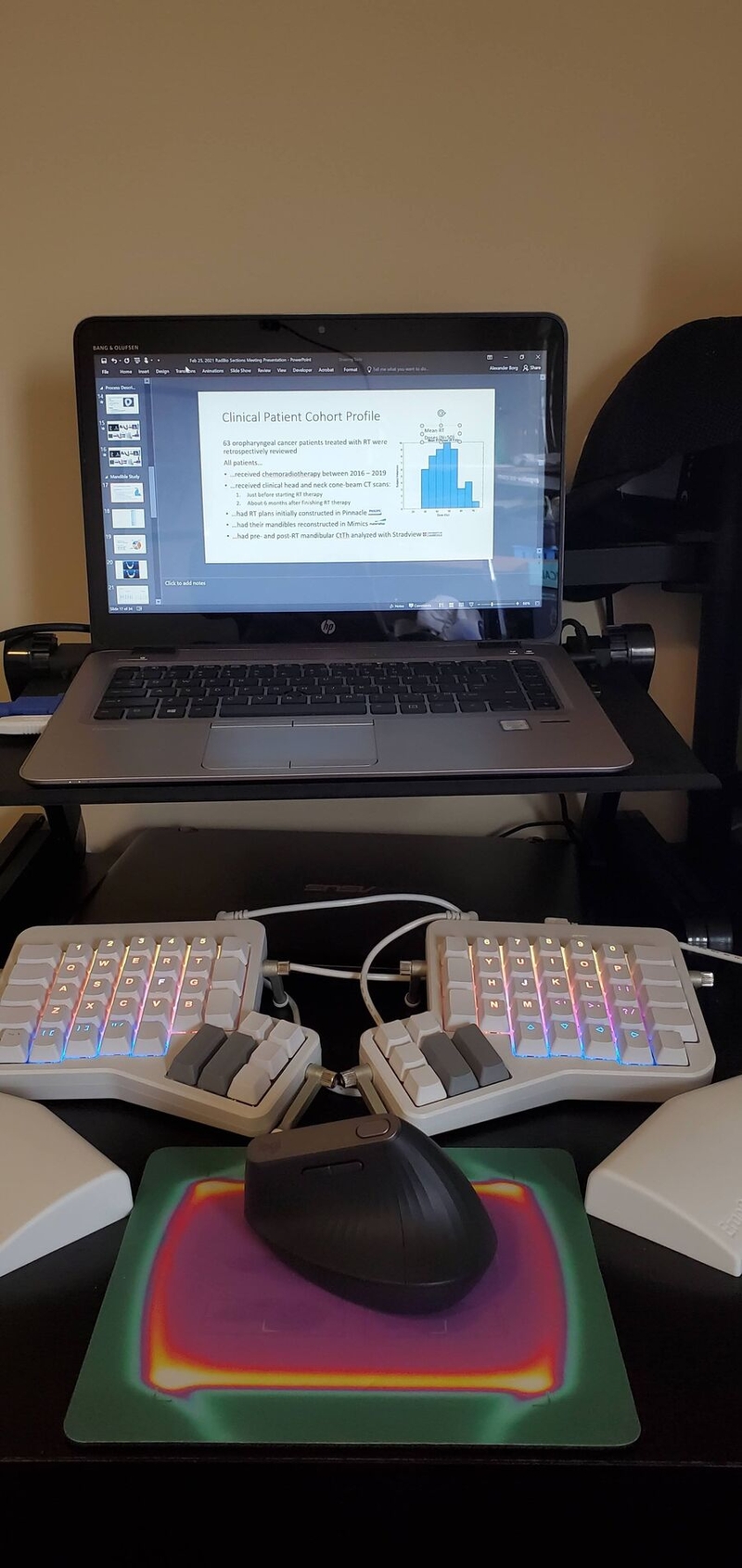 Alex Borg's portable setup with keyboard