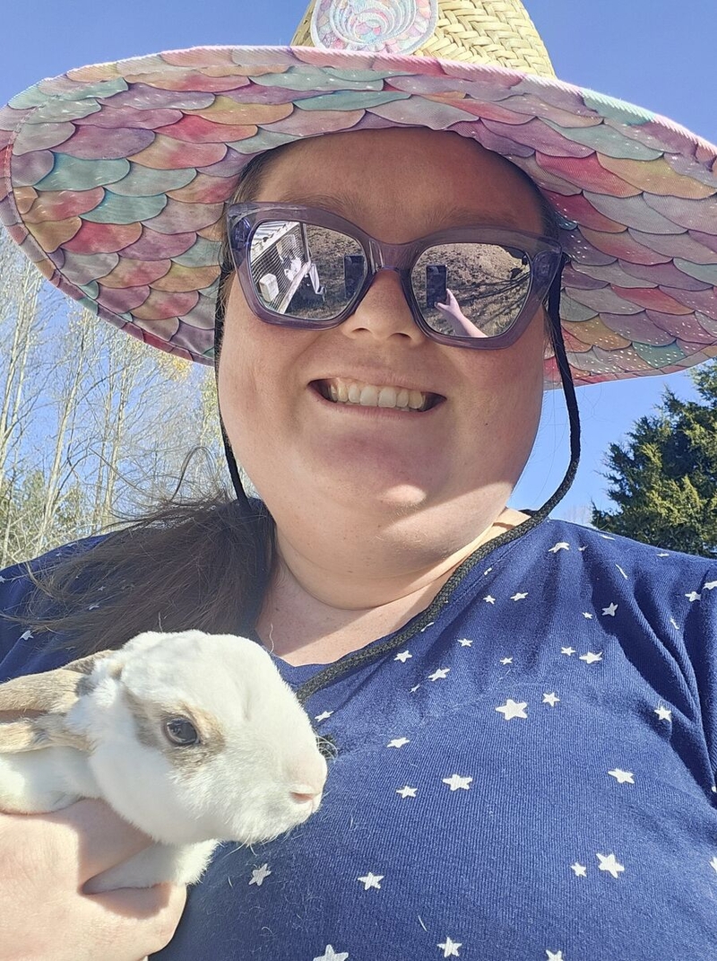 Kaydee West with bunny