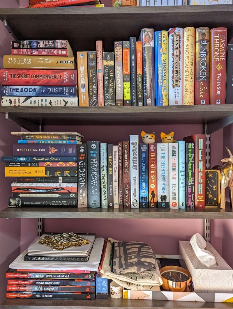 a sample of Jen Coster's bookshelves