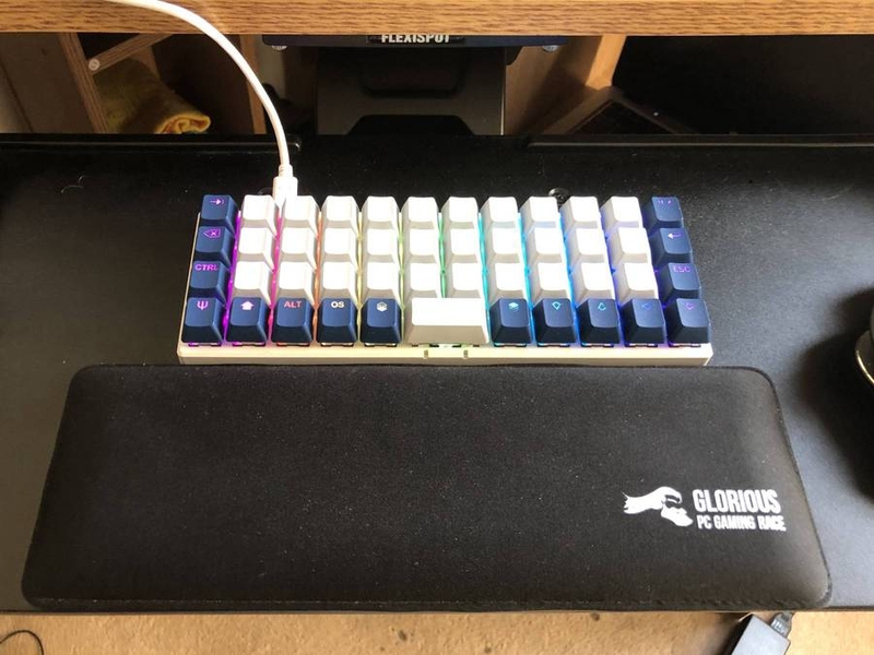 Mike Bowen's smallest keyboard and padded wrist rest