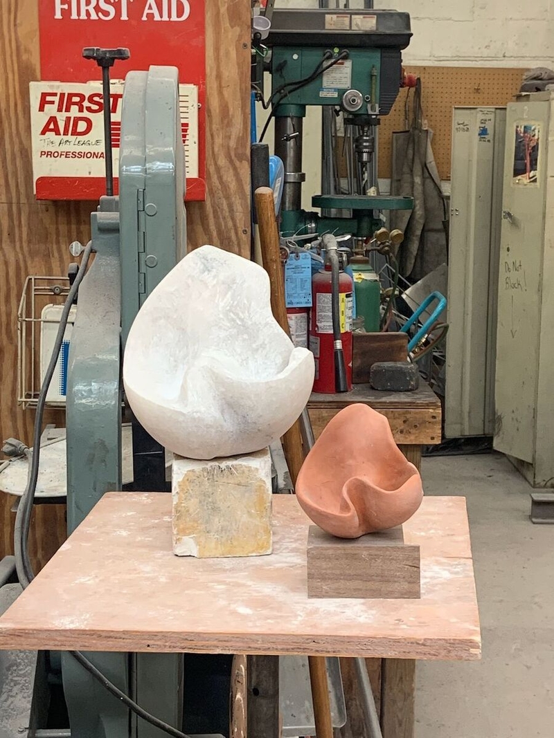 Jesse Bailey's sculpture in progress