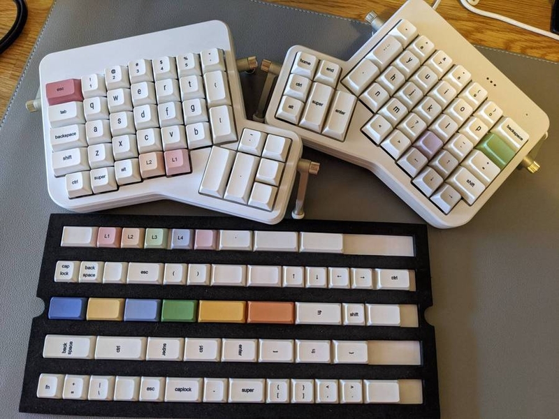 Chao Peng's keycaps installed, plus extras