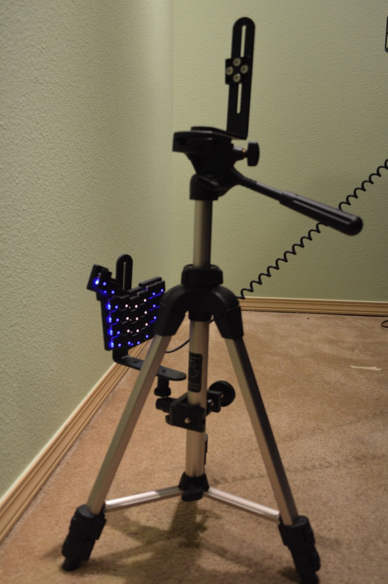 Cynthia Zujko's tripod mounts set up for sitting