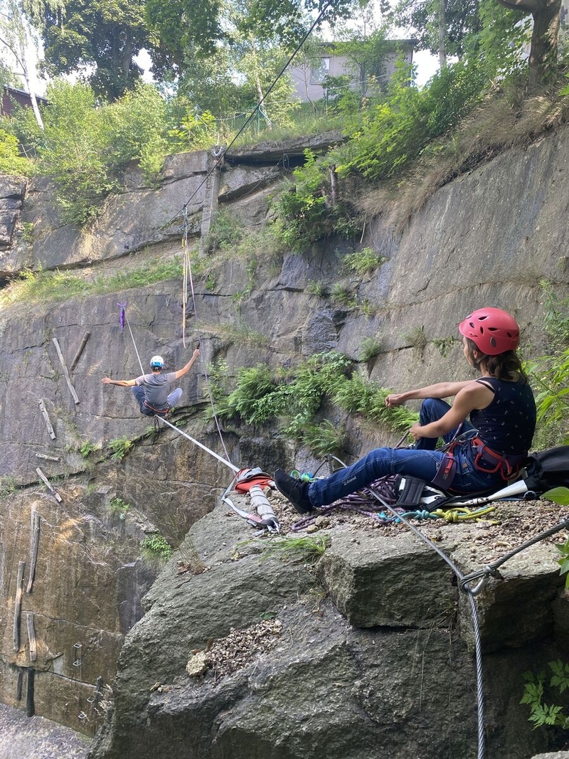 Jiří Toman on a slackline