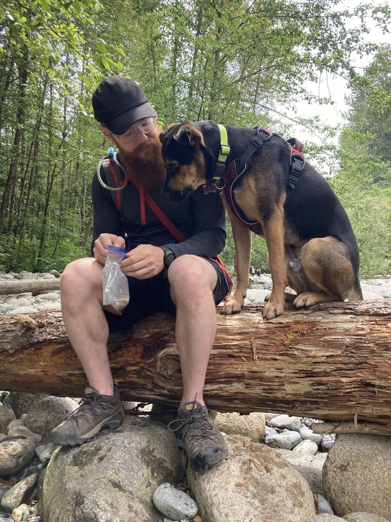 Michael Beaty with his dog