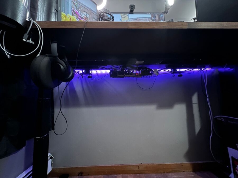 Manny Ikomi's setup from under the desk